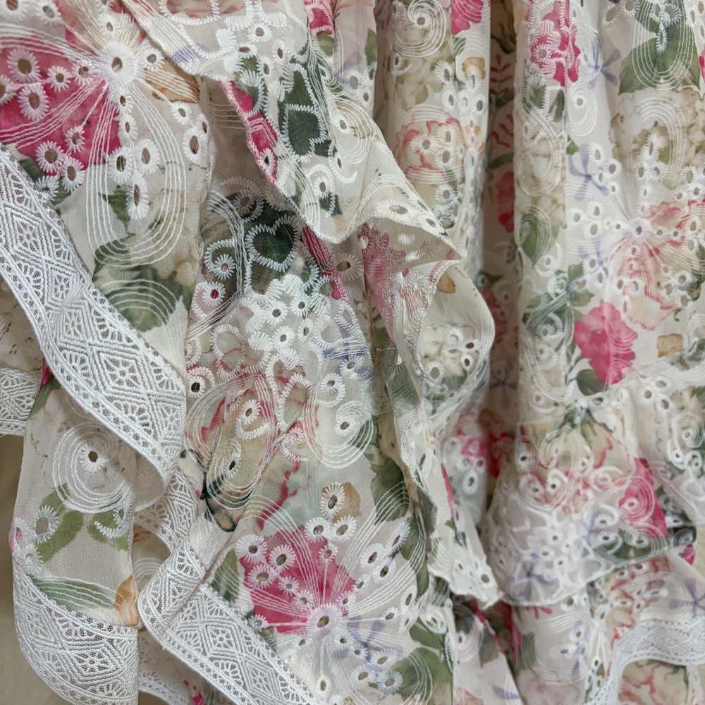 Women’s Tiered floral print chiffon maxi dress V-neck Gianni Bini - Picture 4 of 11